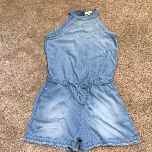 cloth & stone Pants - Cloth & Stone large chambray sleeveless romper.